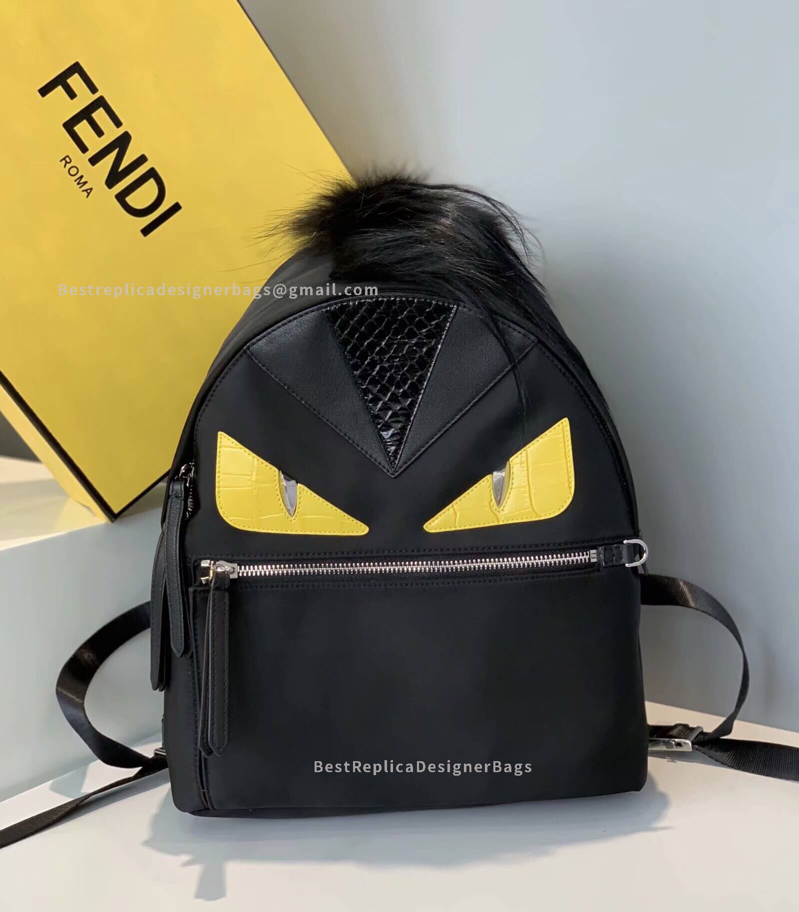 Fendi Black Nylon And Leather Backpack 2313